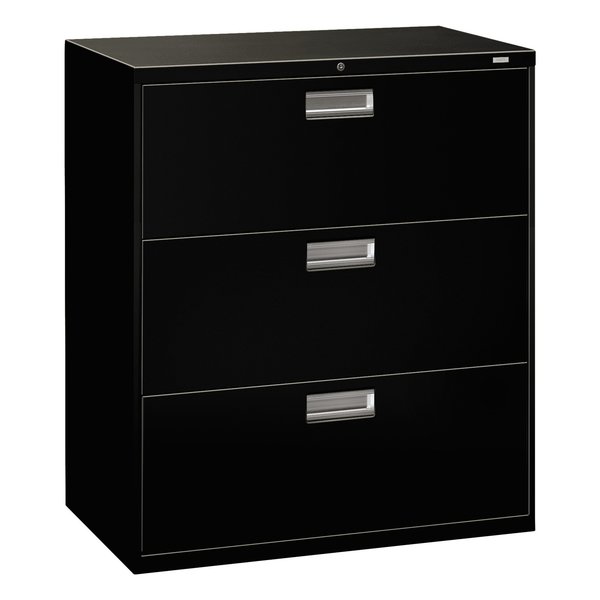 Hon 36" W 3 Drawer File Cabinet, Black, A4/Legal/Letter H683.L.P